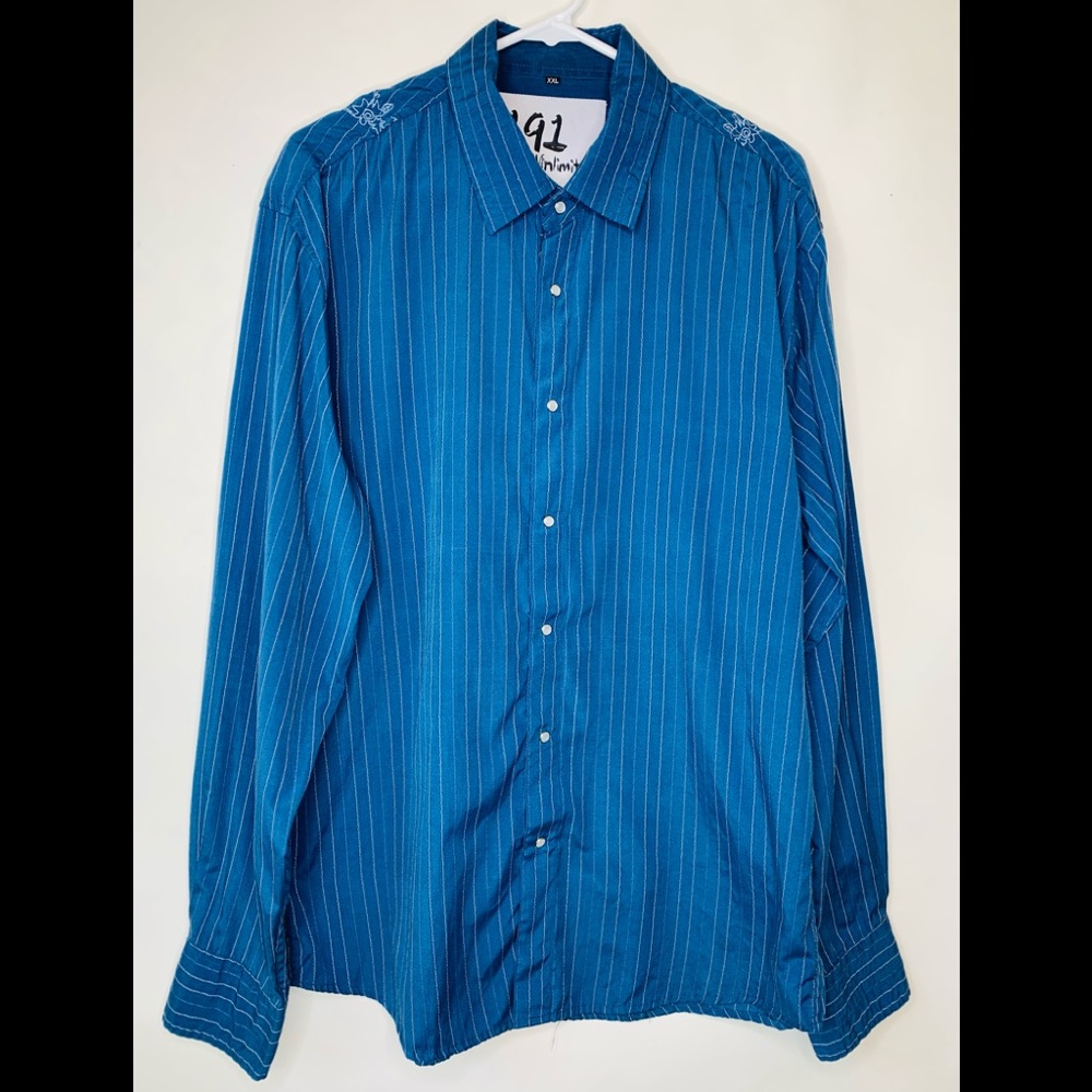 191 Unlimited Men's XXL Embroidered Dress Shirt